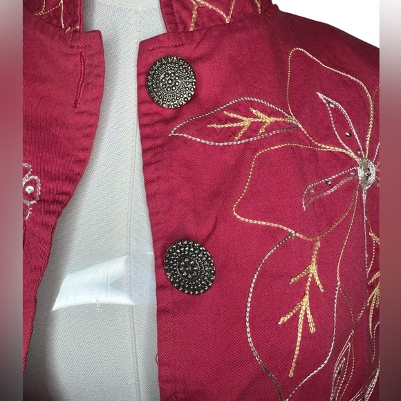 Floral Embroidered Women's Blazer - Picture 3 of 7